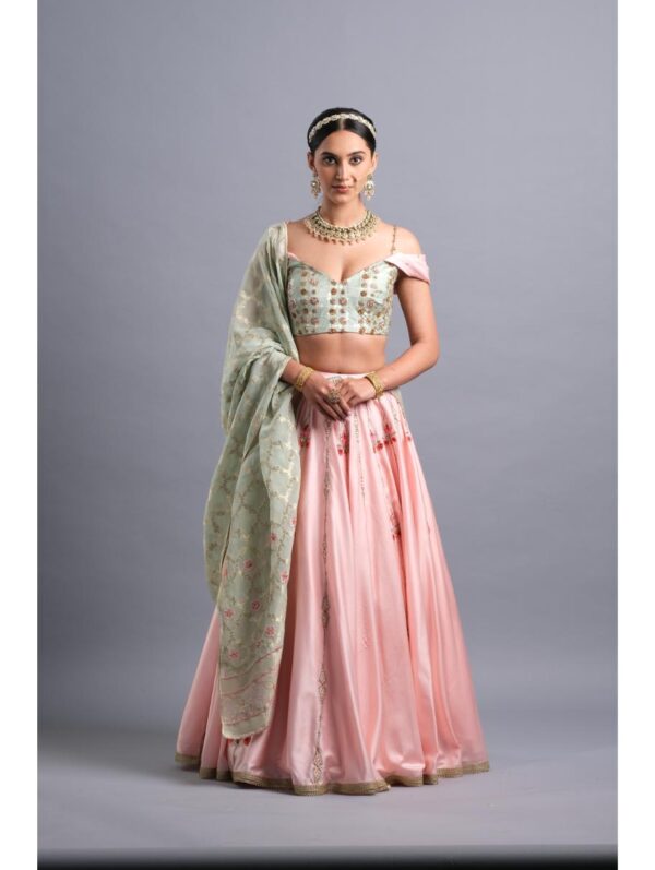 Aastha Sood - Sea foam green Banarasi blouse
