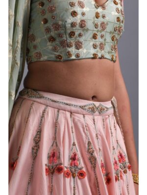Aastha Sood - Sea foam green Banarasi blouse - Image 5