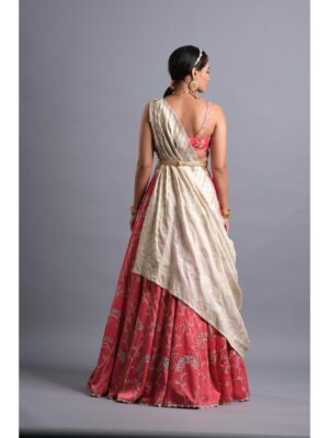 Aastha Sood - Bubblegum pink georgette Zardozi lehenga - Image 2