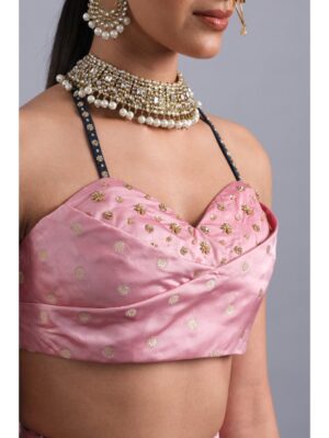 Aastha Sood - Midnight blue embroidered organza lehenga - Image 6