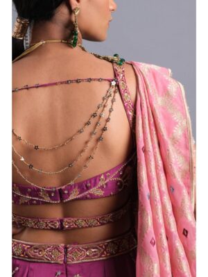 Aastha Sood - Dark carnation pink silk lehenga - Image 6