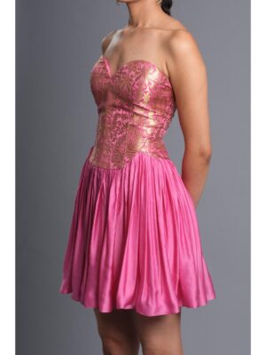 Aastha Sood - Bubblegum pink brocade corset dress - Image 3