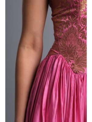 Aastha Sood - Bubblegum pink brocade corset dress - Image 5
