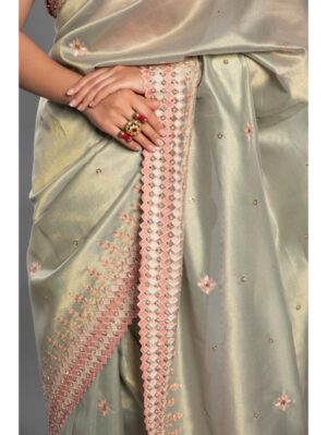 Aastha Sood - Leaf green sari - Image 2