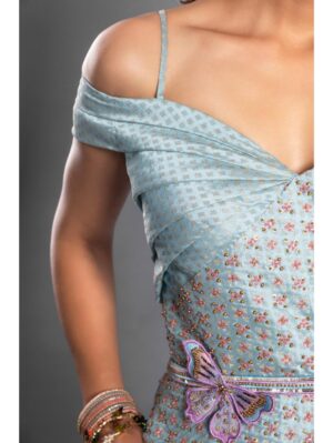 Aastha Sood - Sky blue brocade dress - Image 8