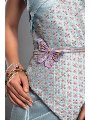 Aastha Sood - Sky blue brocade dress - Image 9