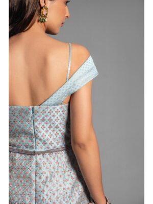 Aastha Sood - Sky blue brocade dress - Image 3