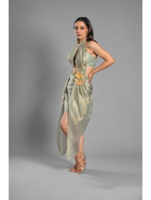 Aastha Sood - Light green brocade dress - Image 3
