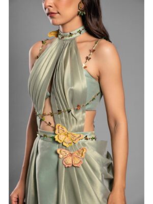 Aastha Sood - Light green brocade dress - Image 6