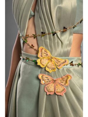 Aastha Sood - Light green brocade dress - Image 14