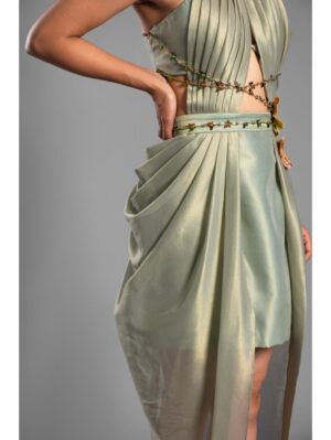 Aastha Sood - Light green brocade dress - Image 7