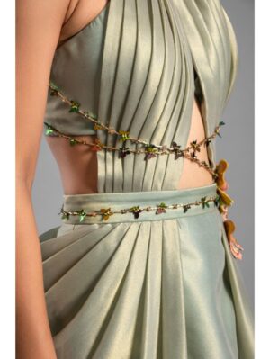 Aastha Sood - Light green brocade dress - Image 8