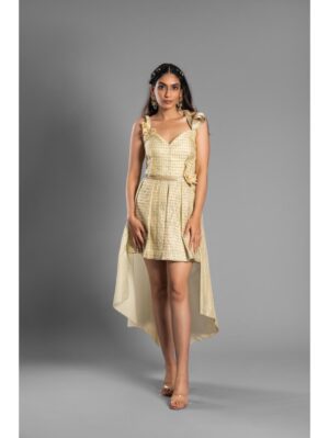 Aastha Sood - Ivory brocade embroidered dress - Image 9