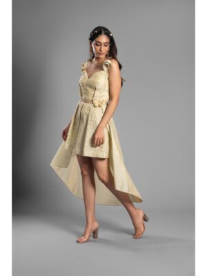 Aastha Sood - Ivory brocade embroidered dress - Image 3