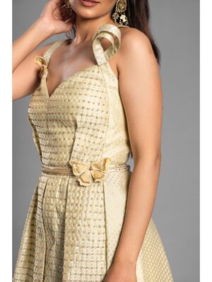 Aastha Sood - Ivory brocade embroidered dress - Image 4