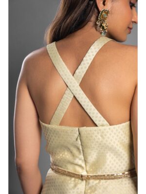 Aastha Sood - Ivory brocade embroidered dress - Image 8