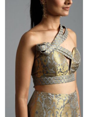 Aastha Sood - Grey brocade co-ord set - Image 4