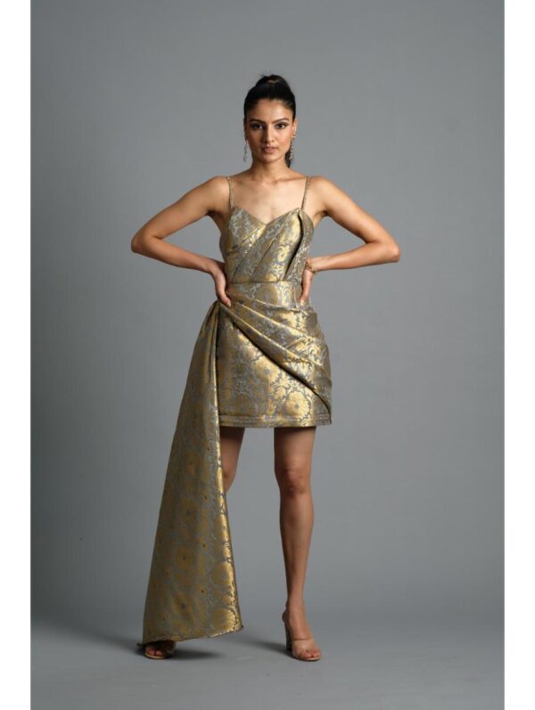 Aastha Sood - Grey brocade dress