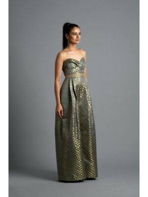 Aastha Sood - Geometric grey brocade jumpsuit - Image 2