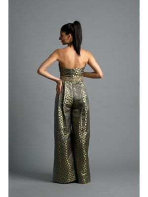 Aastha Sood - Geometric grey brocade jumpsuit - Image 5