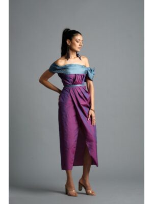 Aastha Sood - Dual tone pink-blue silk dress - Image 3