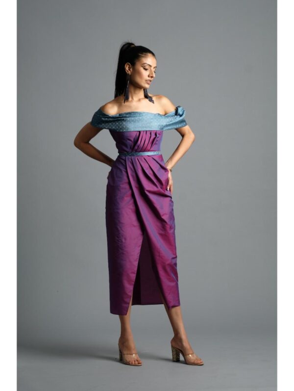 Aastha Sood - Dual tone pink-blue silk dress
