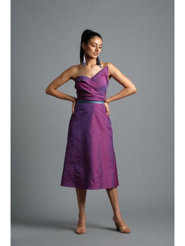 Aastha Sood - Pink-blue dual tone silk dress