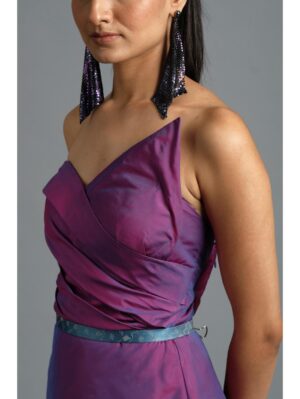 Aastha Sood - Pink-blue dual tone silk dress - Image 3