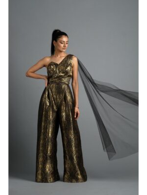 Aastha Sood - Black brocade jumpsuit - Image 2